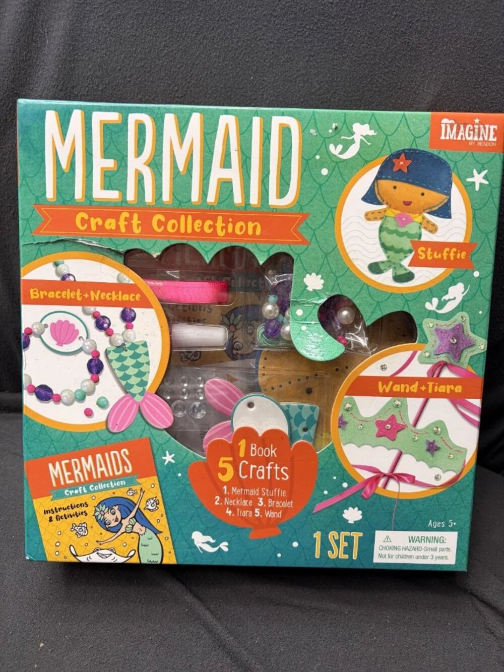 Mermaid Craft Collection 1 Book 5 Crafts Stuffie Necklace Bracelet Tiara Wand